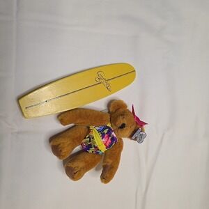 Surfing Bear Collectible Annette Funicello Yellow Surf Board